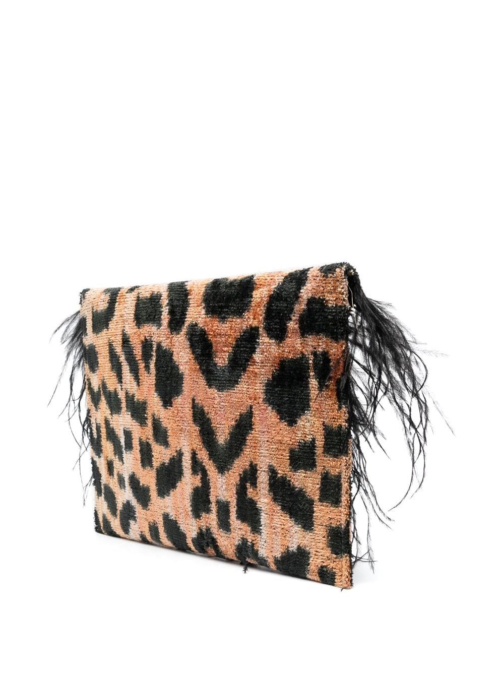 La Milanesa LA MILANESA- Feathers-detail Silk Clutch Bag