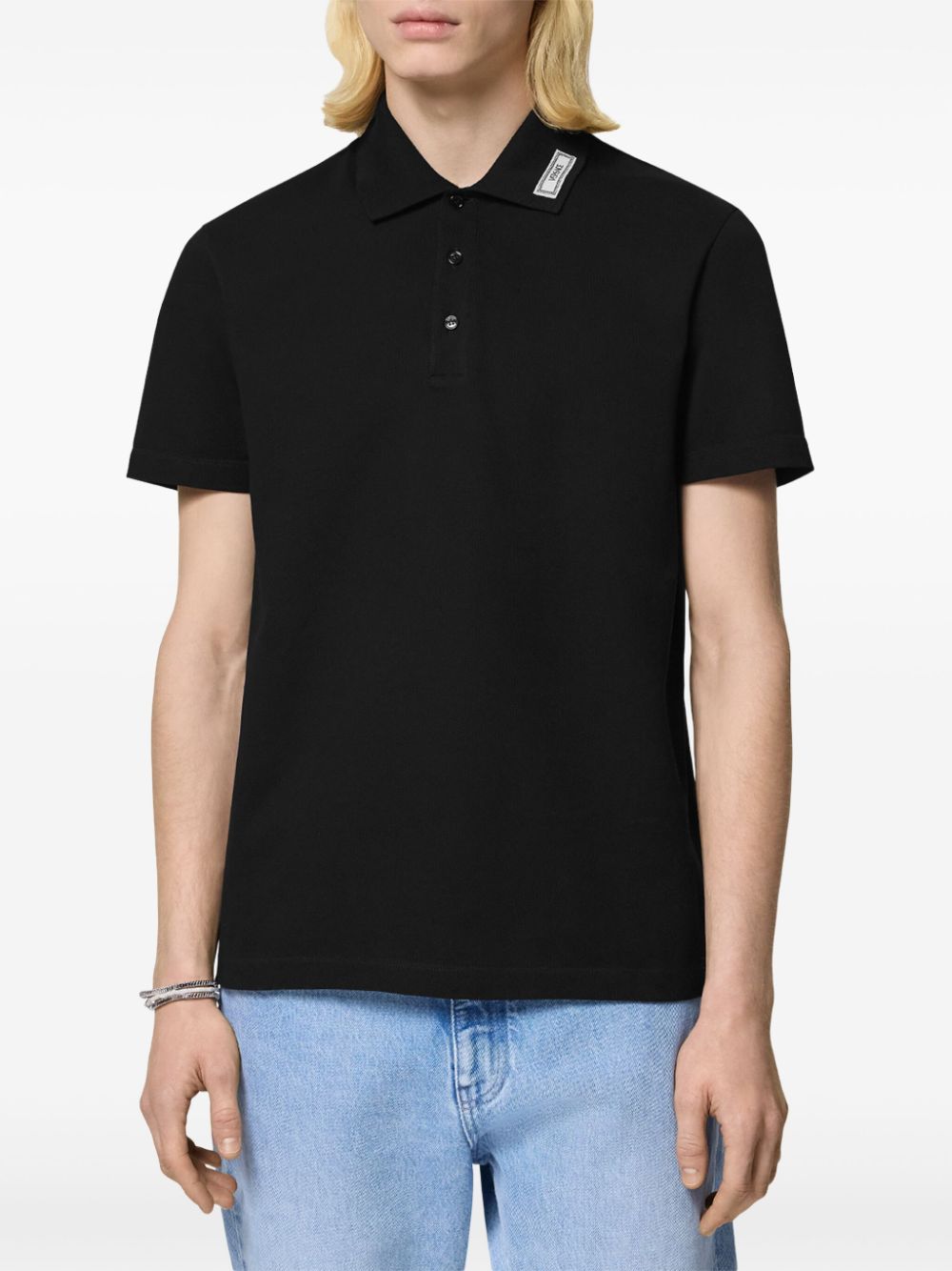 Versace VERSACE- Logo Piquet Polo Shirt