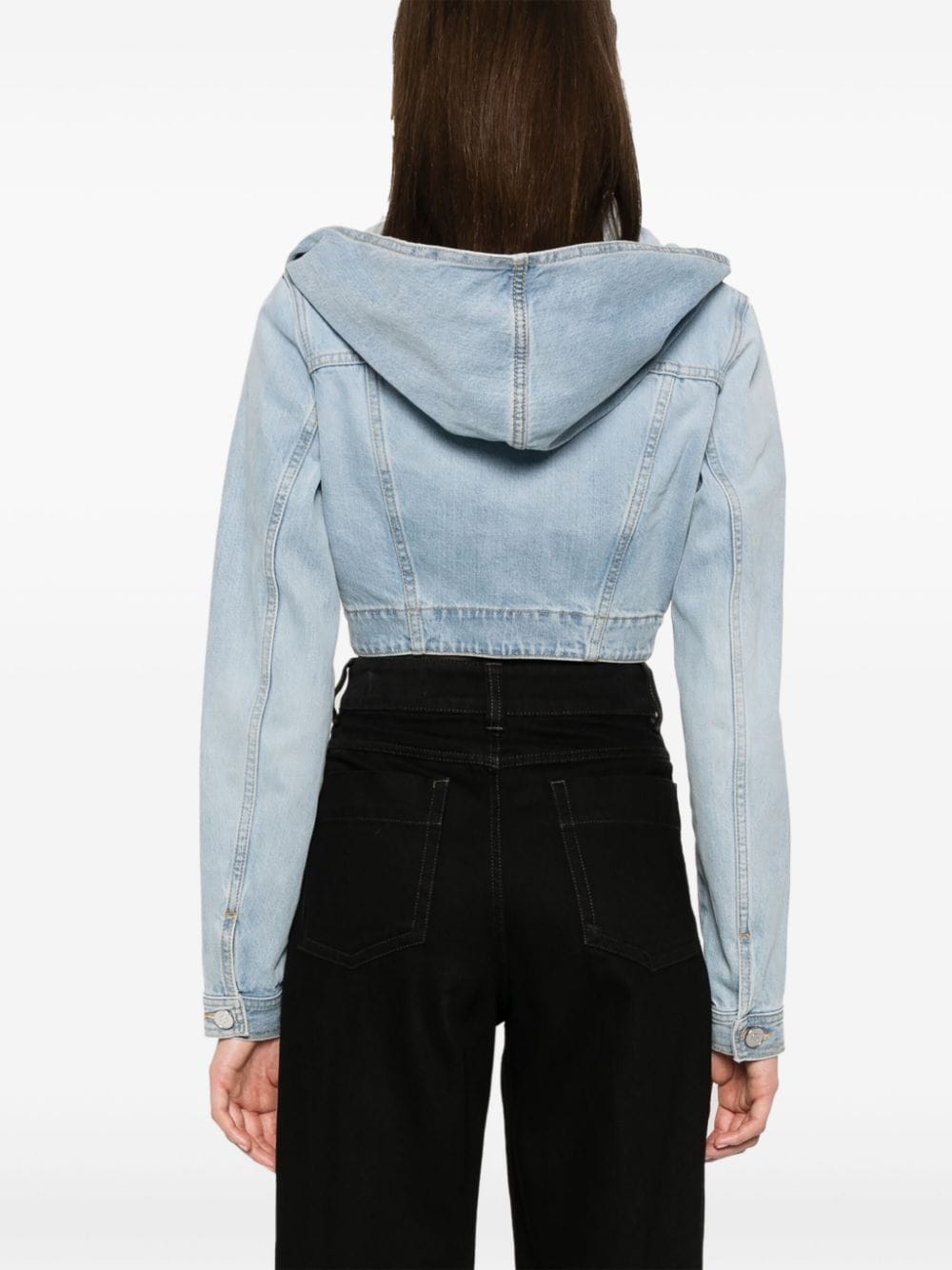 Alaïa ALAÏA- Hooded Cropped Denim Jacket