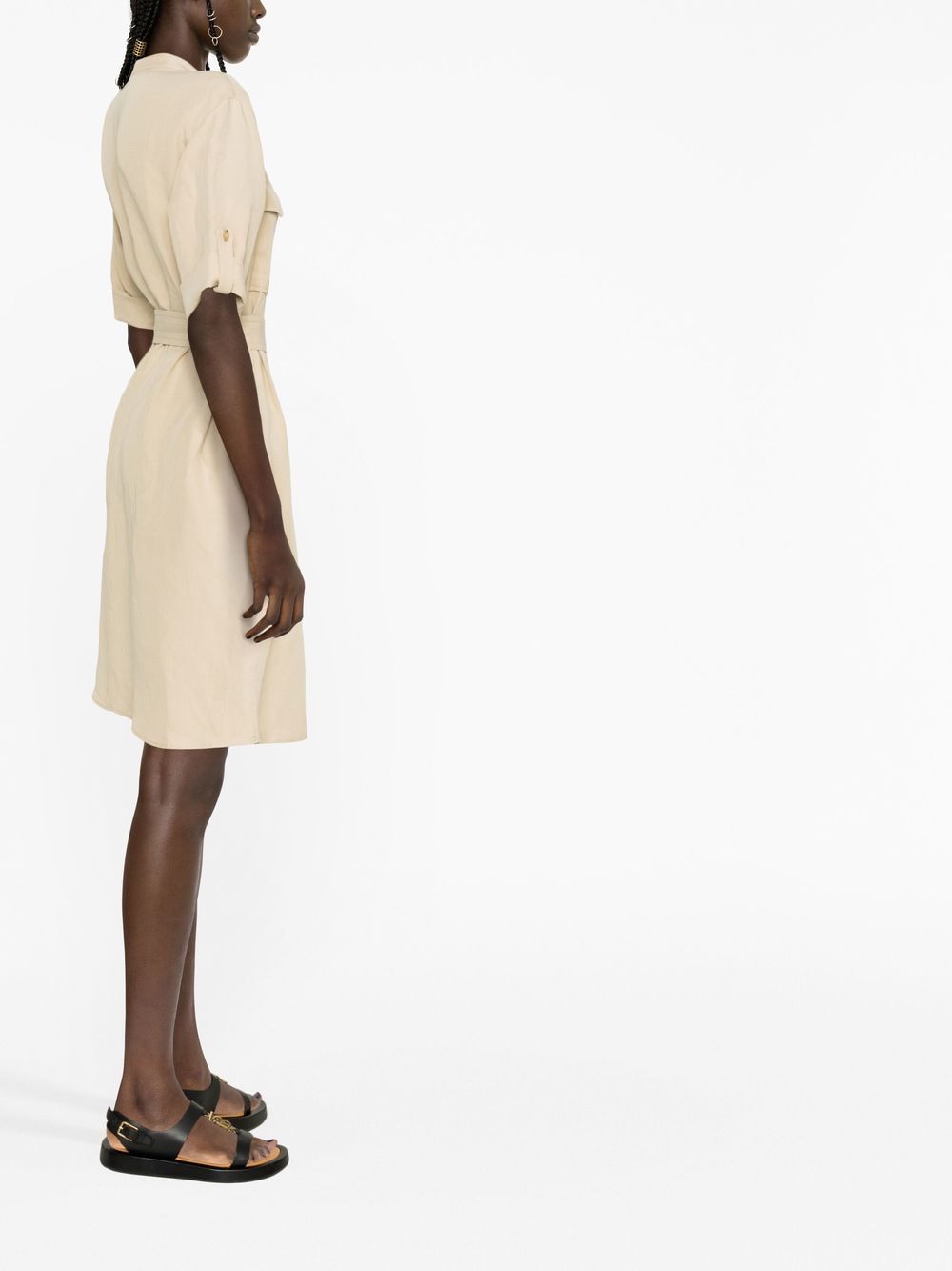 Woolrich WOOLRICH- Belted Short Shirt Dress