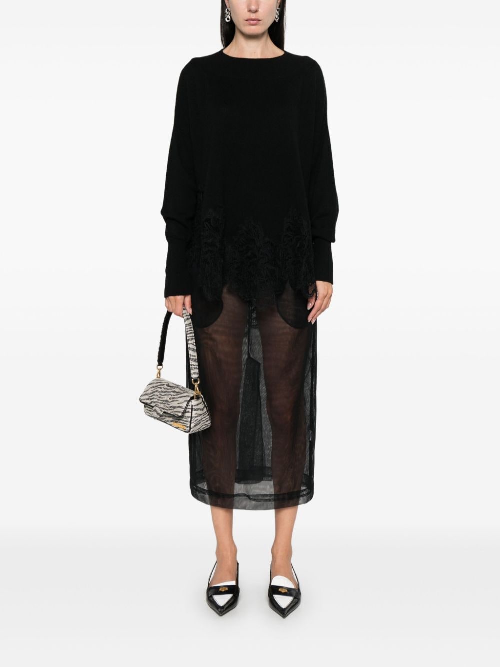 Ermanno Scervino ERMANNO SCERVINO- Embroidered Wool Boat Neck Sweater