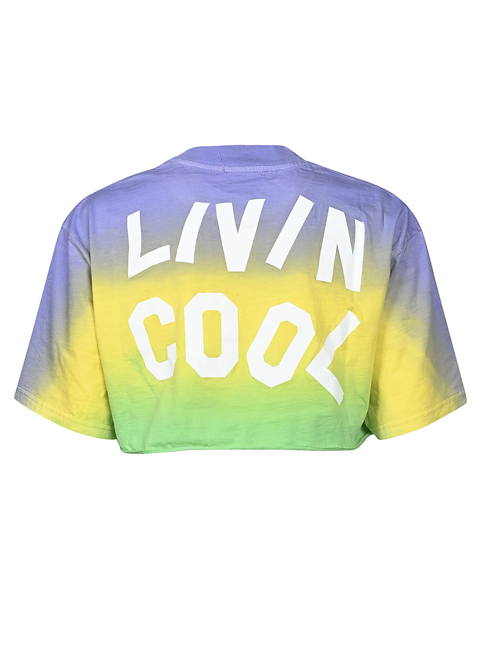 Livincool LIVINCOOL- Cotton Oversized Crop Logo T-shirt