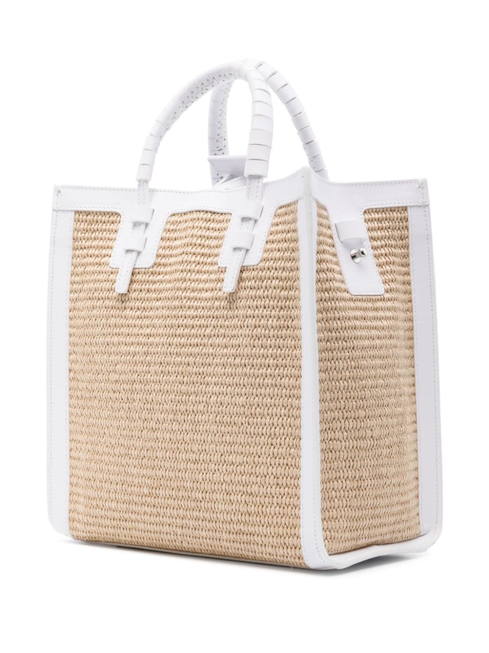 Casadei CASADEI- Beauriva Mini Raffia And Leather Tote Bag