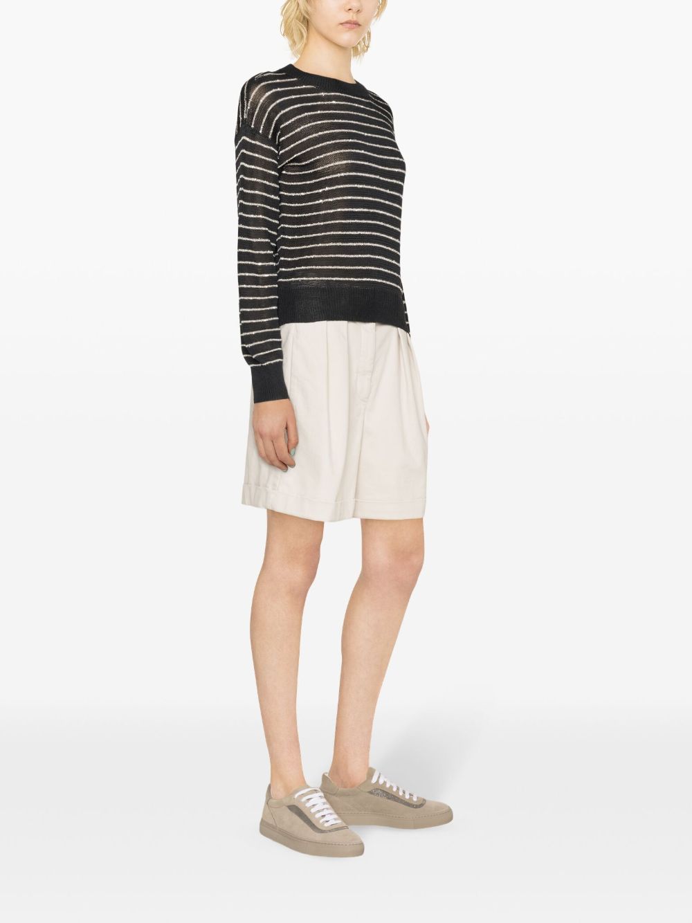 Brunello Cucinelli BRUNELLO CUCINELLI- Striped Cotton Sweater