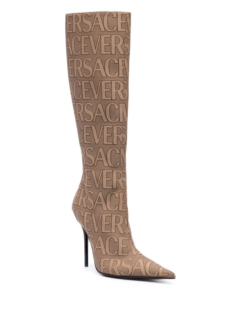 Versace La Vacanza VERSACE LA VACANZA- Allover Logo Heel High Boots