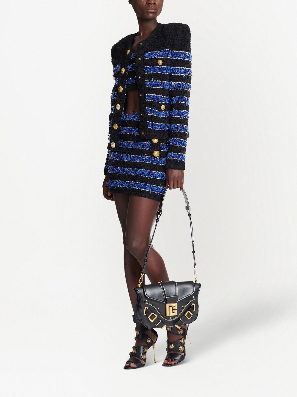 Balmain BALMAIN- Short Striped Tweed Skirt