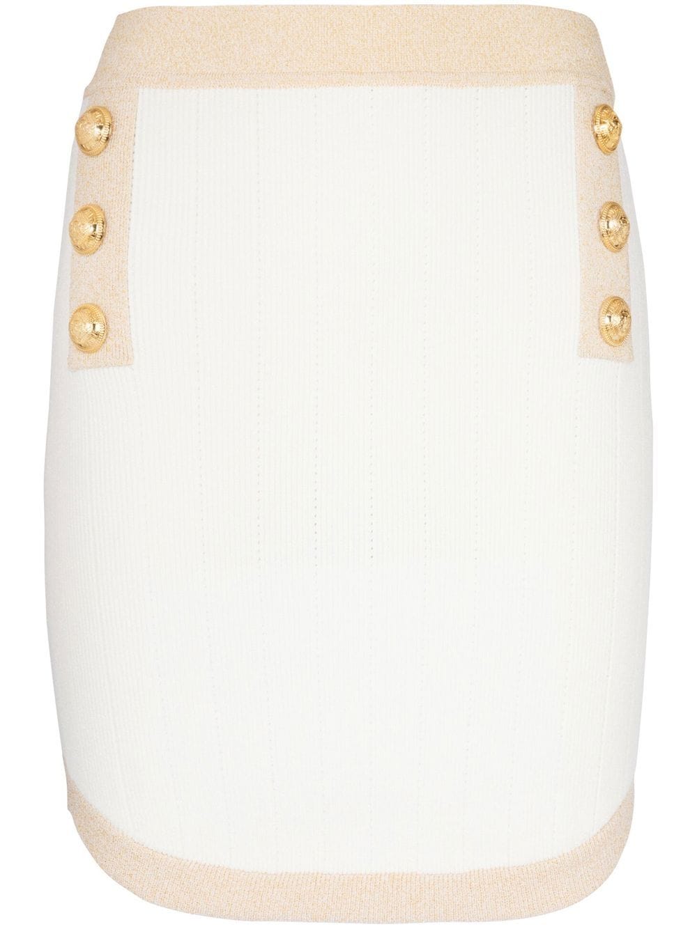 Balmain BALMAIN- Button-embossed Knit Mini Skirt