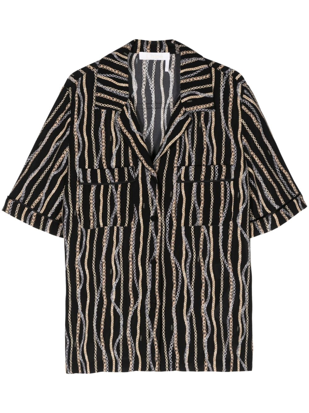 Chloé CHLOÉ- Chain Print Silk Shirt