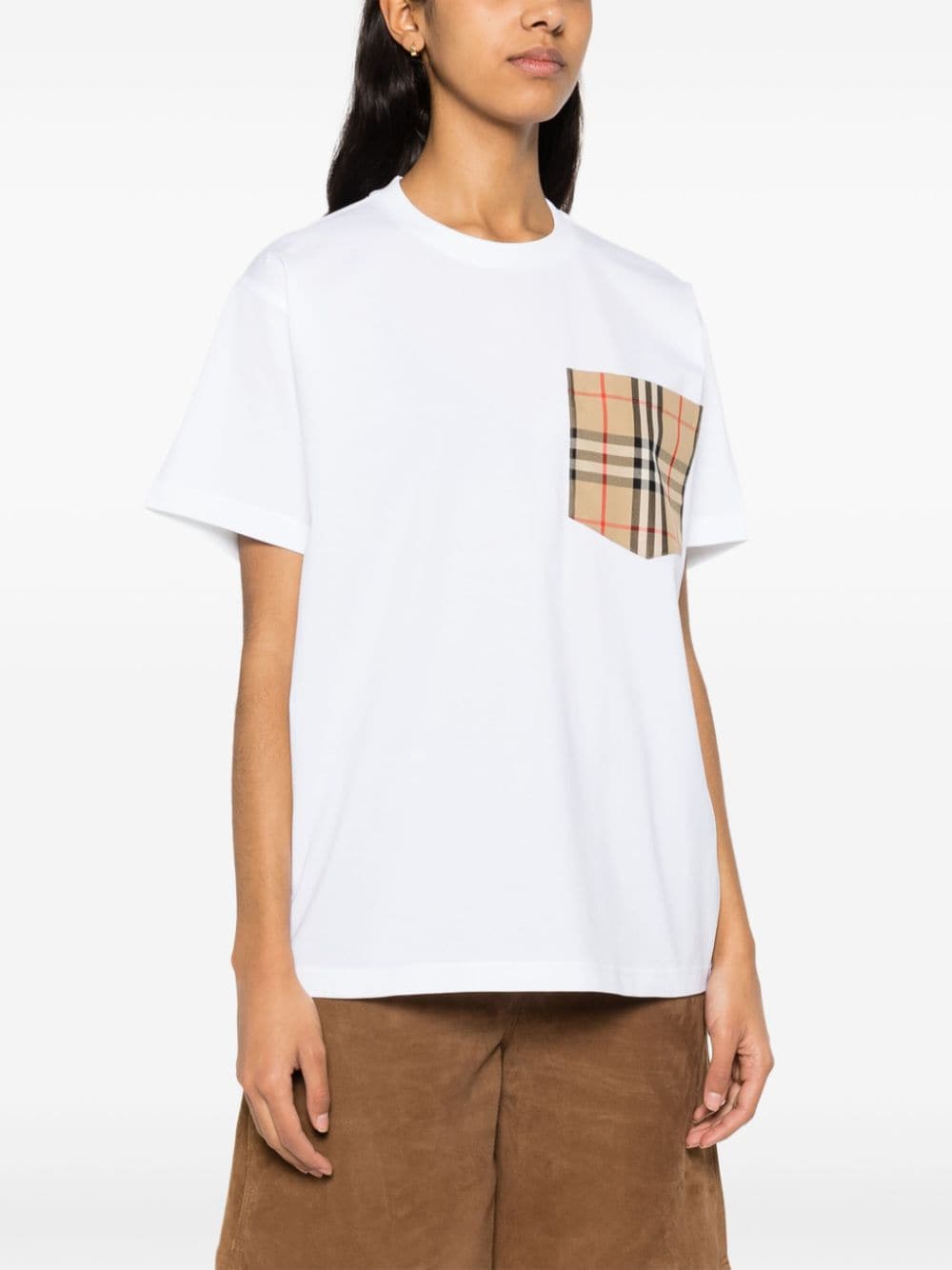 Burberry BURBERRY- Check Pocket Cotton T-shirt