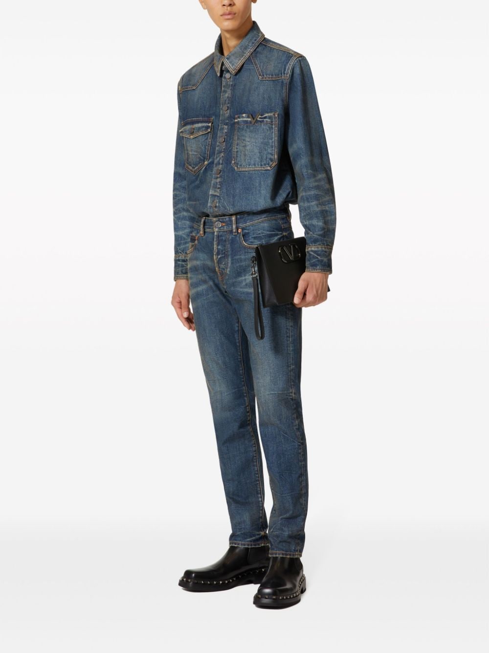 Valentino VALENTINO- Vlogo Denim Shirt