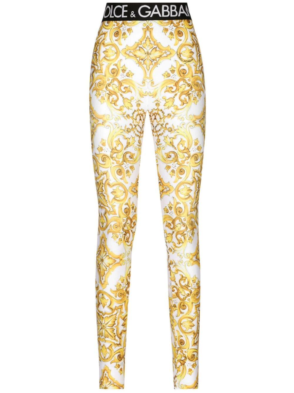 Dolce & Gabbana DOLCE & GABBANA- Maiolica Print Nylon Leggings