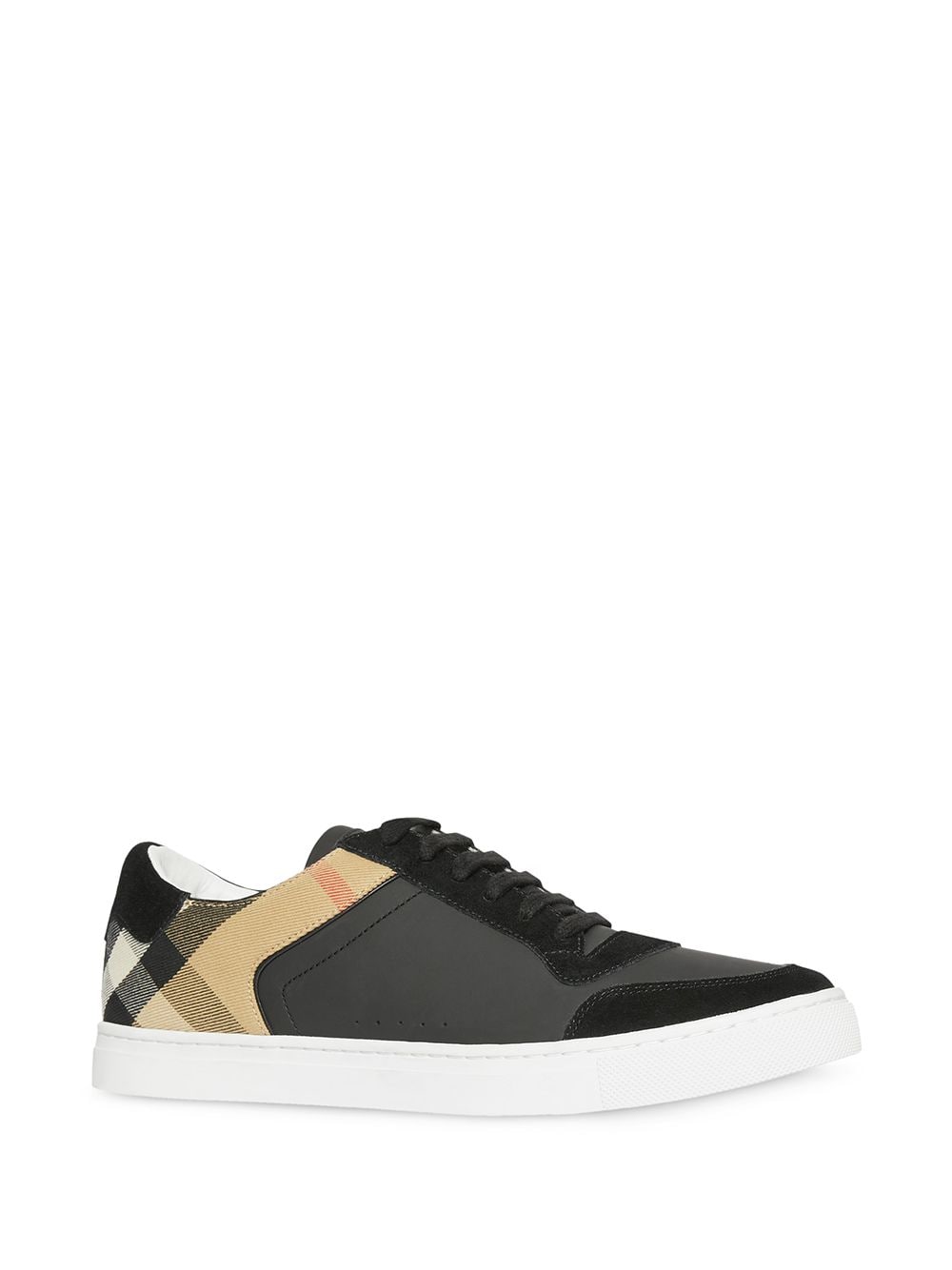 Burberry BURBERRY- Check Motif Leather Sneakers