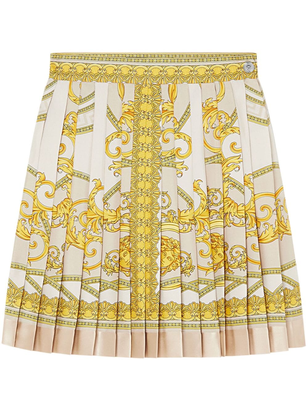 Versace VERSACE- Barocco Print Silk Pleated Mini Skirt