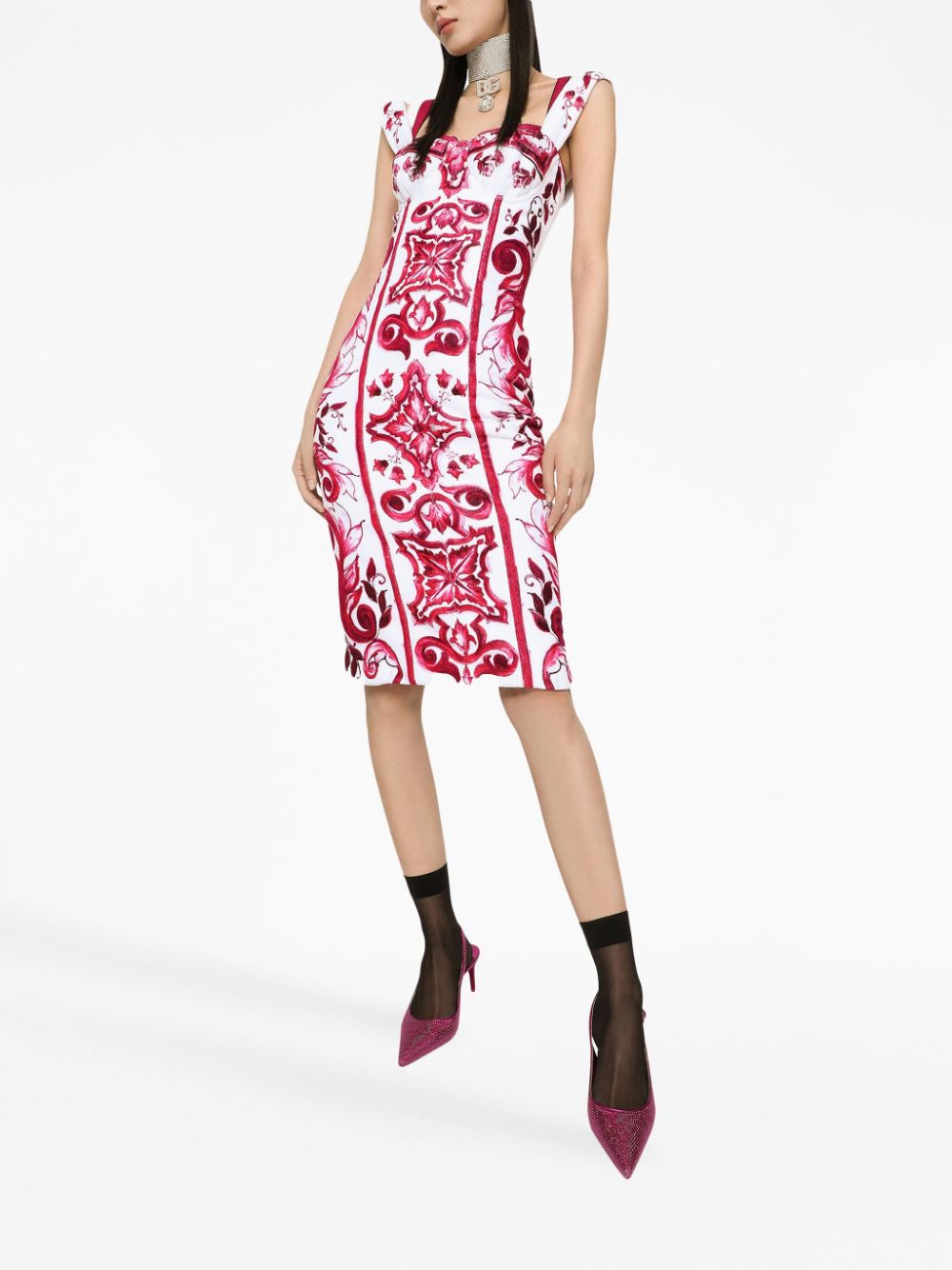 Dolce & Gabbana DOLCE & GABBANA- Maiolica Printed Tubino Dress