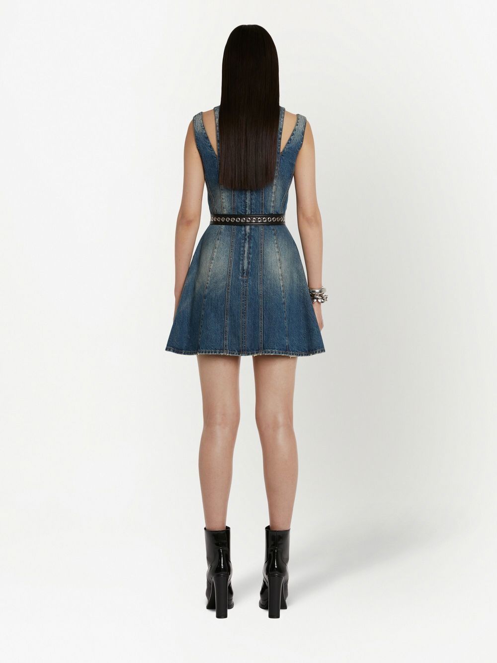 Alexander McQueen ALEXANDER MCQUEEN- Short Flared Denim Dress