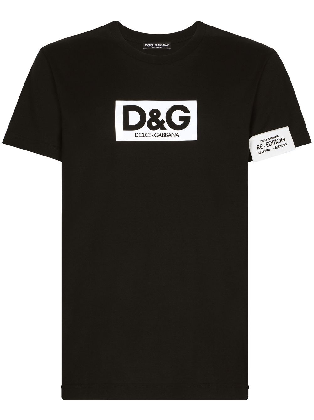 Dolce & Gabbana DOLCE & GABBANA- Cotton T-shirt With Re-edition Logo Patch