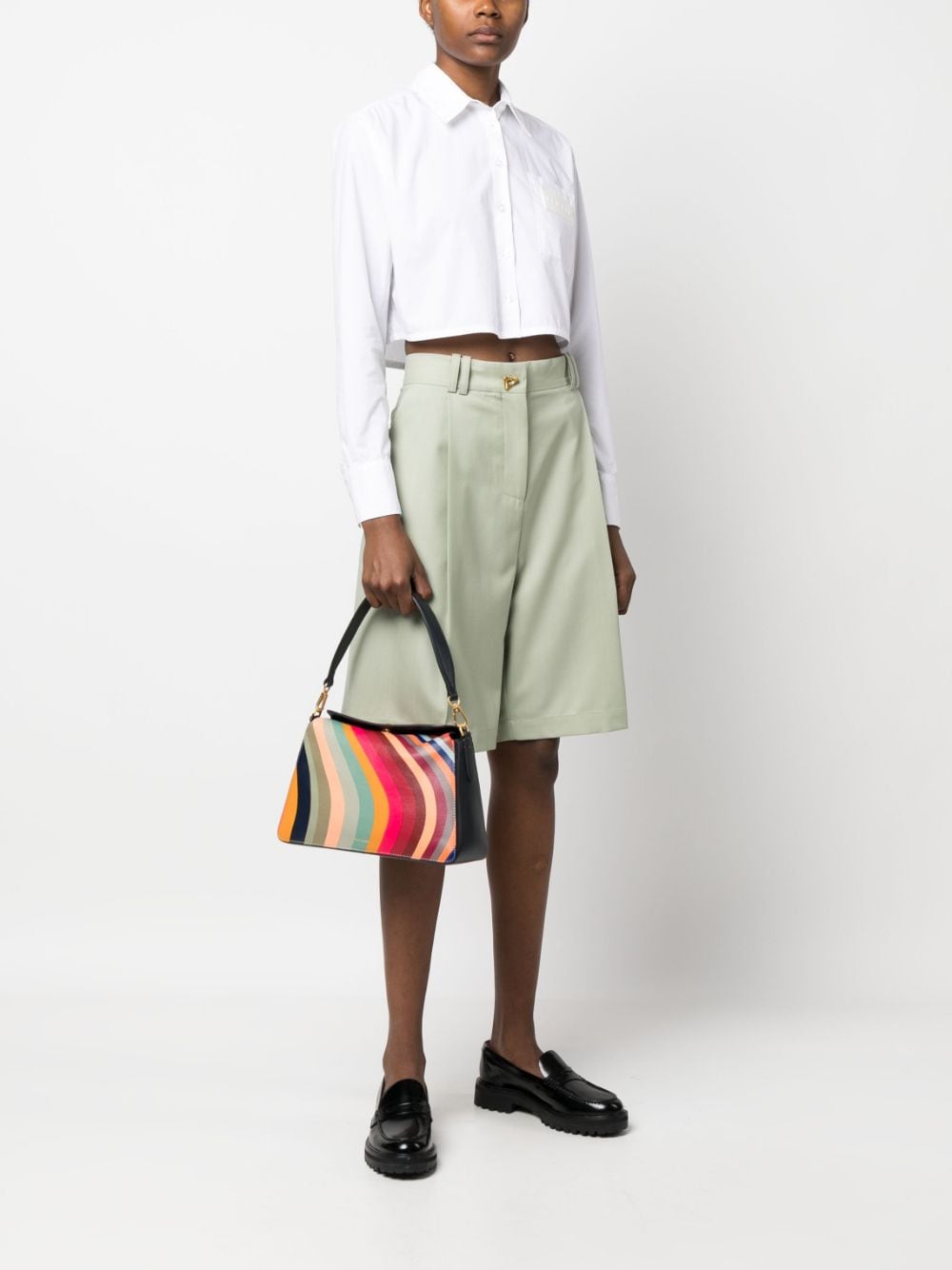 Paul Smith PAUL SMITH- Swirl Leather Shoulder Bag