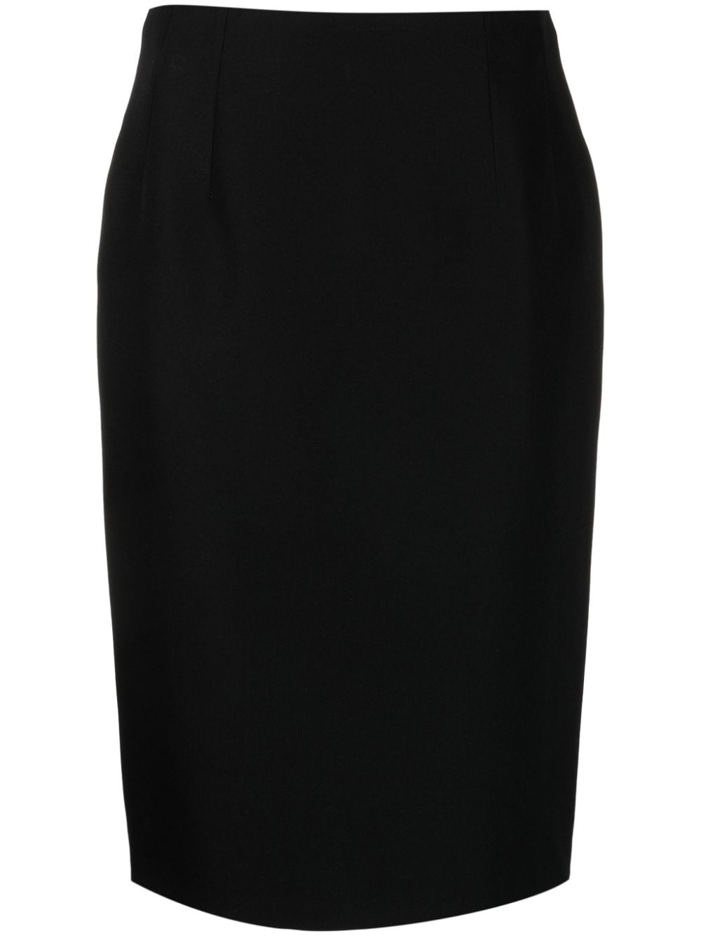 Versace VERSACE- Grain De Poudre Wool Midi Pencil Skirt