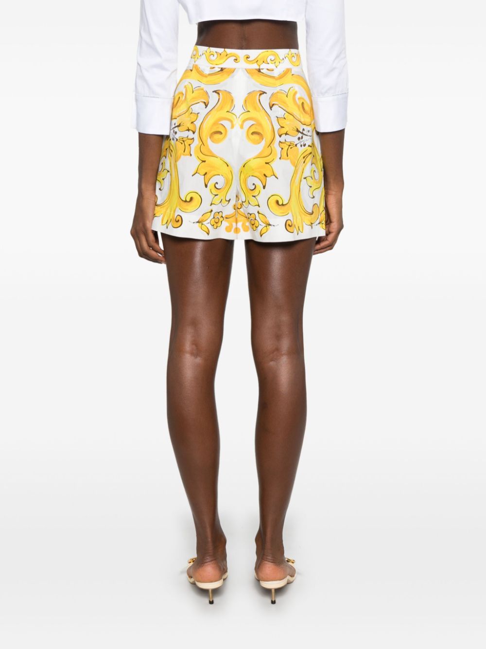 Dolce & Gabbana DOLCE & GABBANA- Maiolica Printed Cotton Shorts