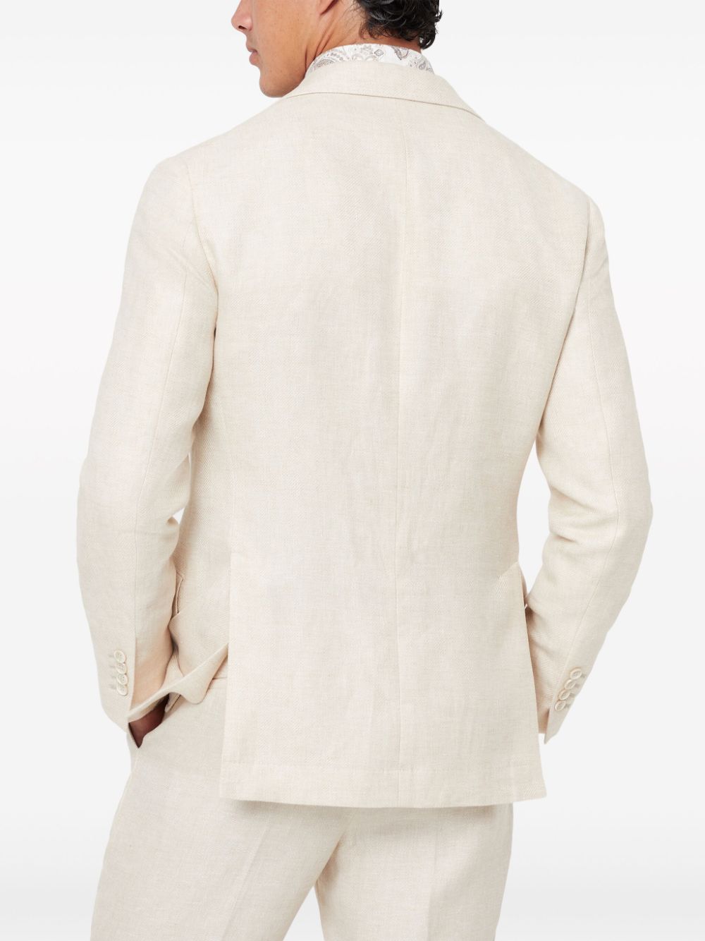 Brunello Cucinelli BRUNELLO CUCINELLI- Cotton And Linen Single-breasted Jacket