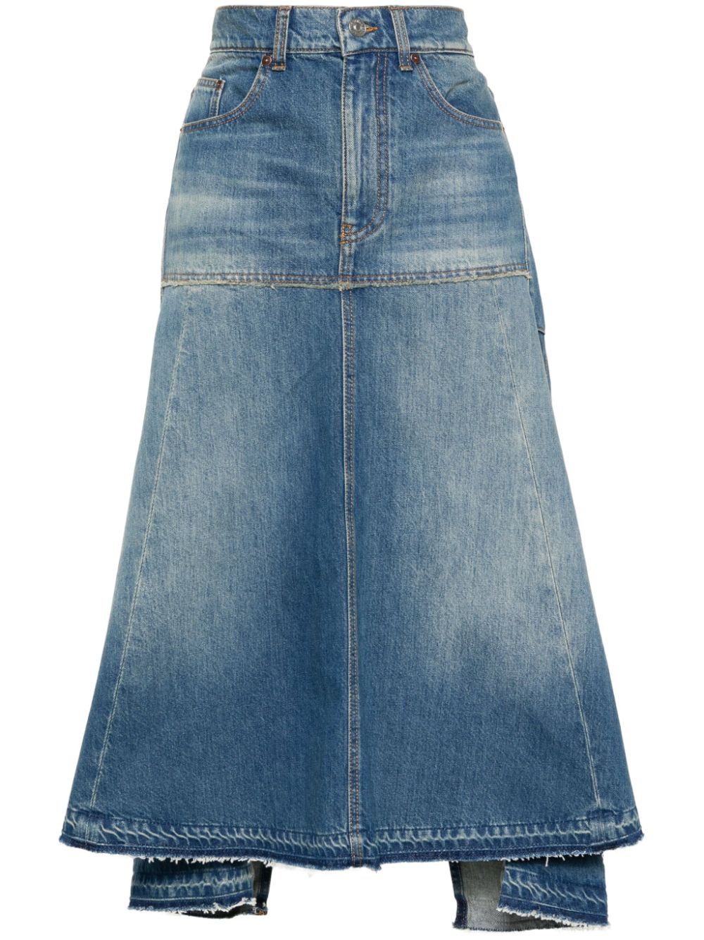 Victoria Beckham VICTORIA BECKHAM- Flared Denim Maxi Skirt