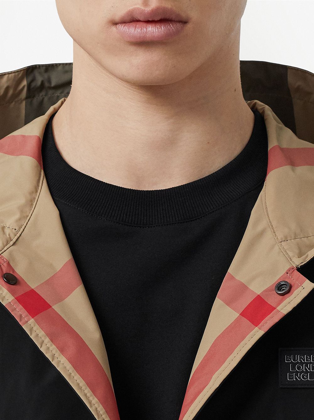 Burberry BURBERRY- Check Motif Hooded Jacket