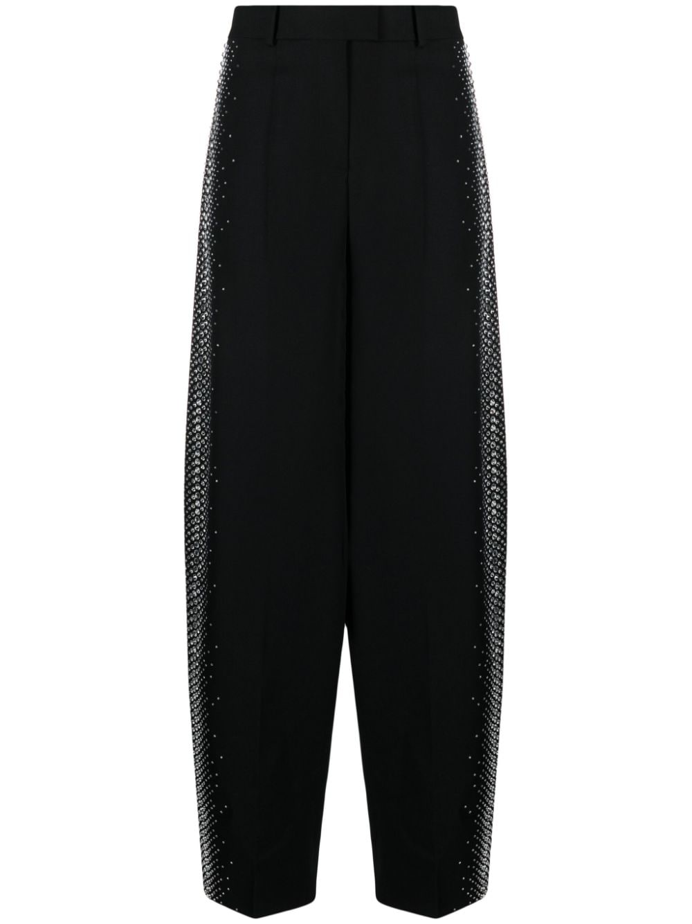 The Attico THE ATTICO- Rhinestones Detail Gabardine Trousers