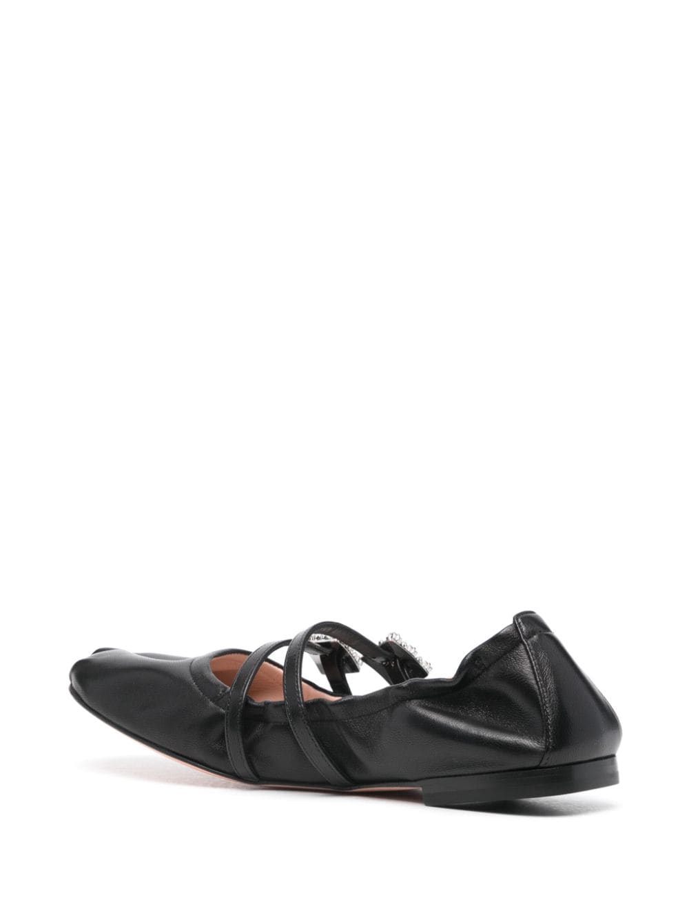 Roger Vivier ROGER VIVIER- Mini Strap Strass Leather Ballet Flats