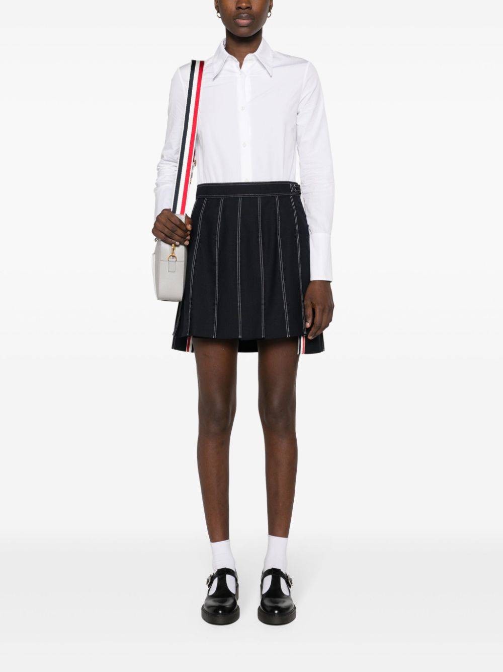 Thom Browne THOM BROWNE- Wool Pleated Mini Skirt