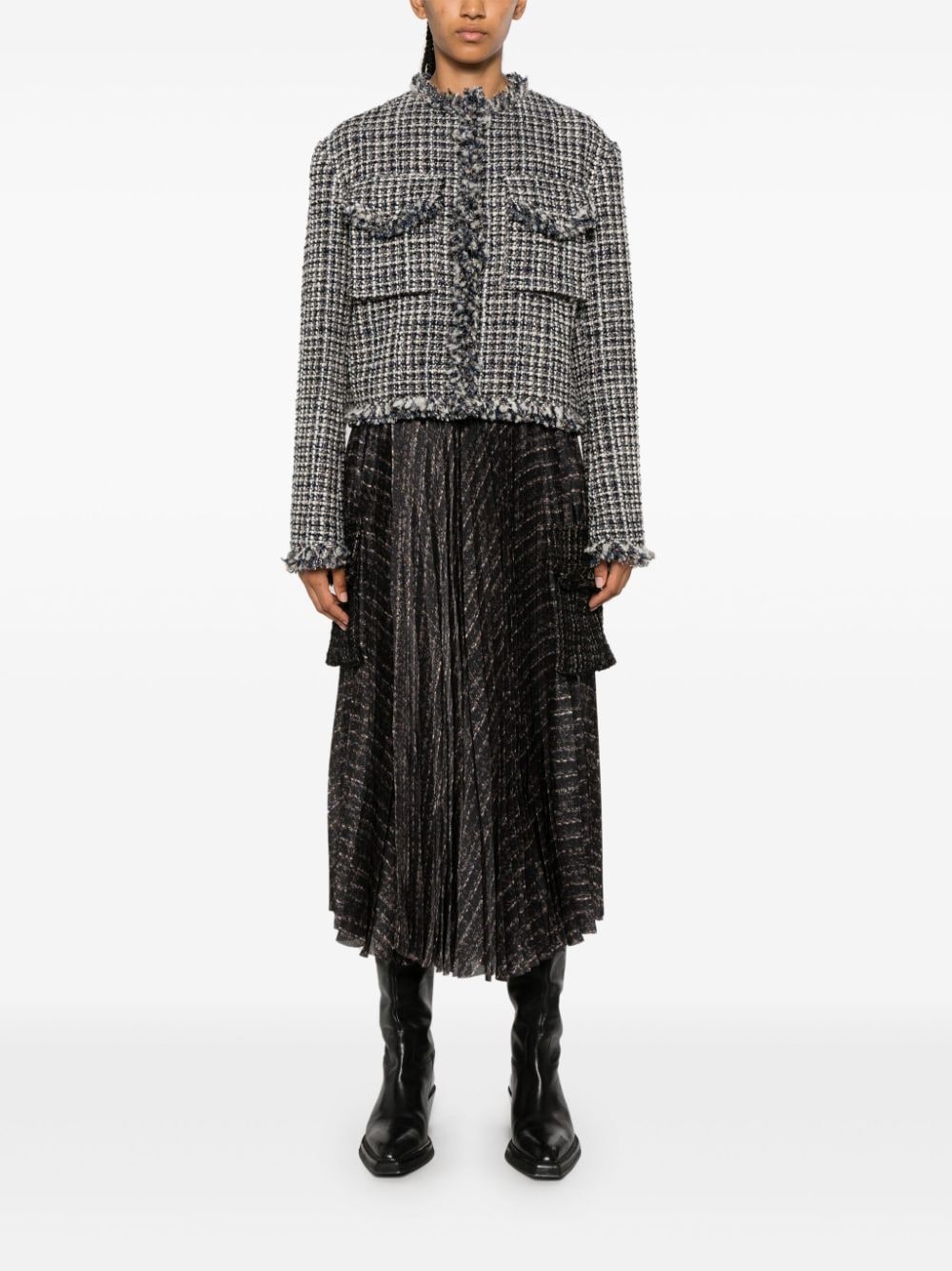 Sacai SACAI- Tweed Wool Short Jacket