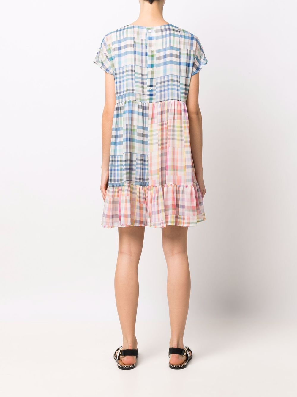 Semicouture SEMICOUTURE- Check Mix Print Short Dress