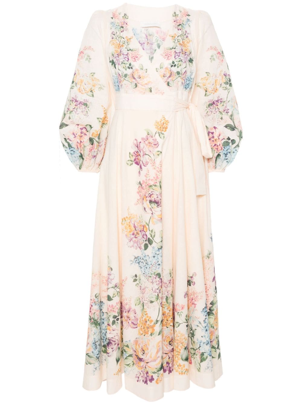 Zimmermann ZIMMERMANN- Floral Print Wrap Midi Dress