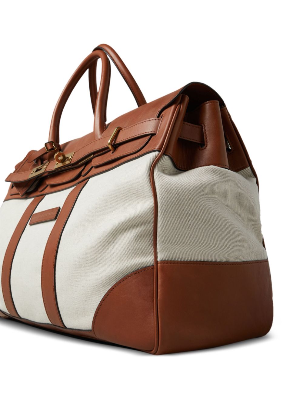 Brunello Cucinelli BRUNELLO CUCINELLI- Cotton And Leather Weekender Country Bag