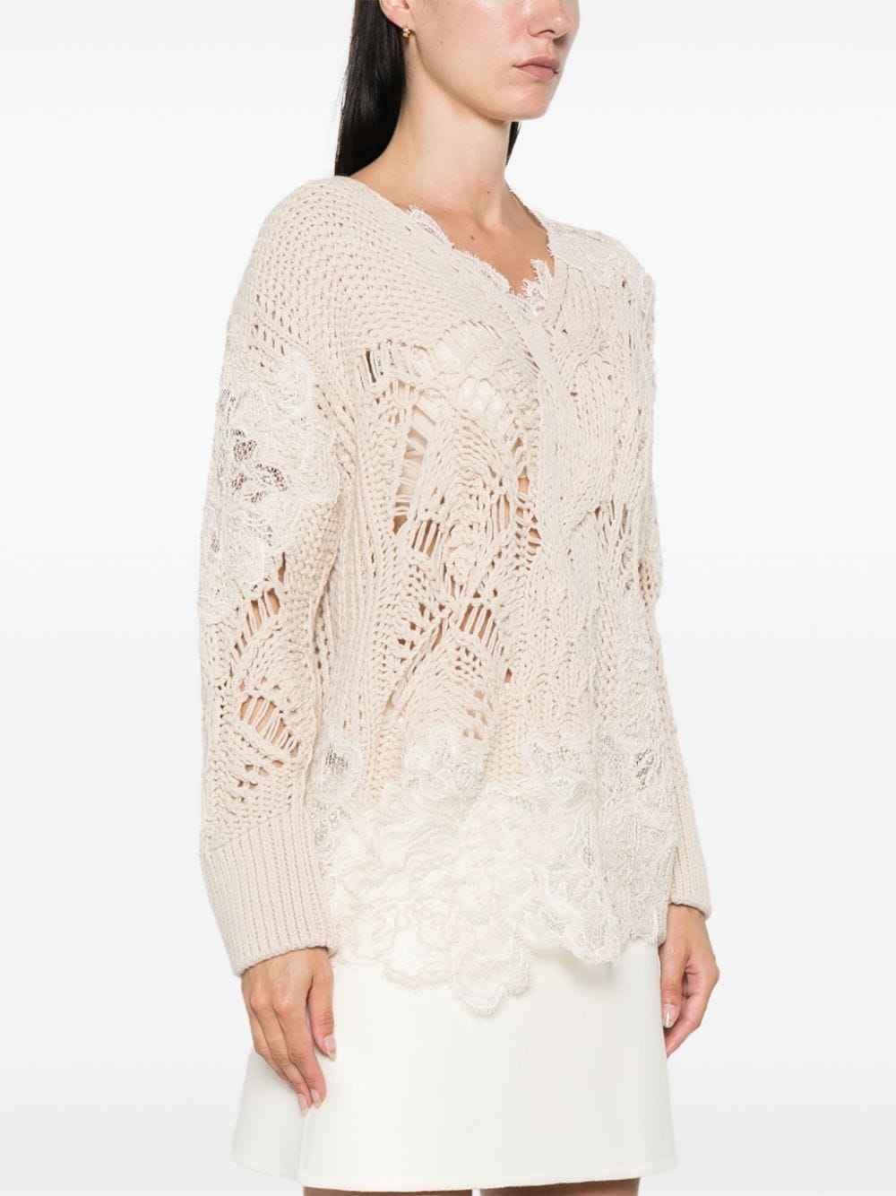 Ermanno Scervino ERMANNO SCERVINO- Lace Oversized Sweater