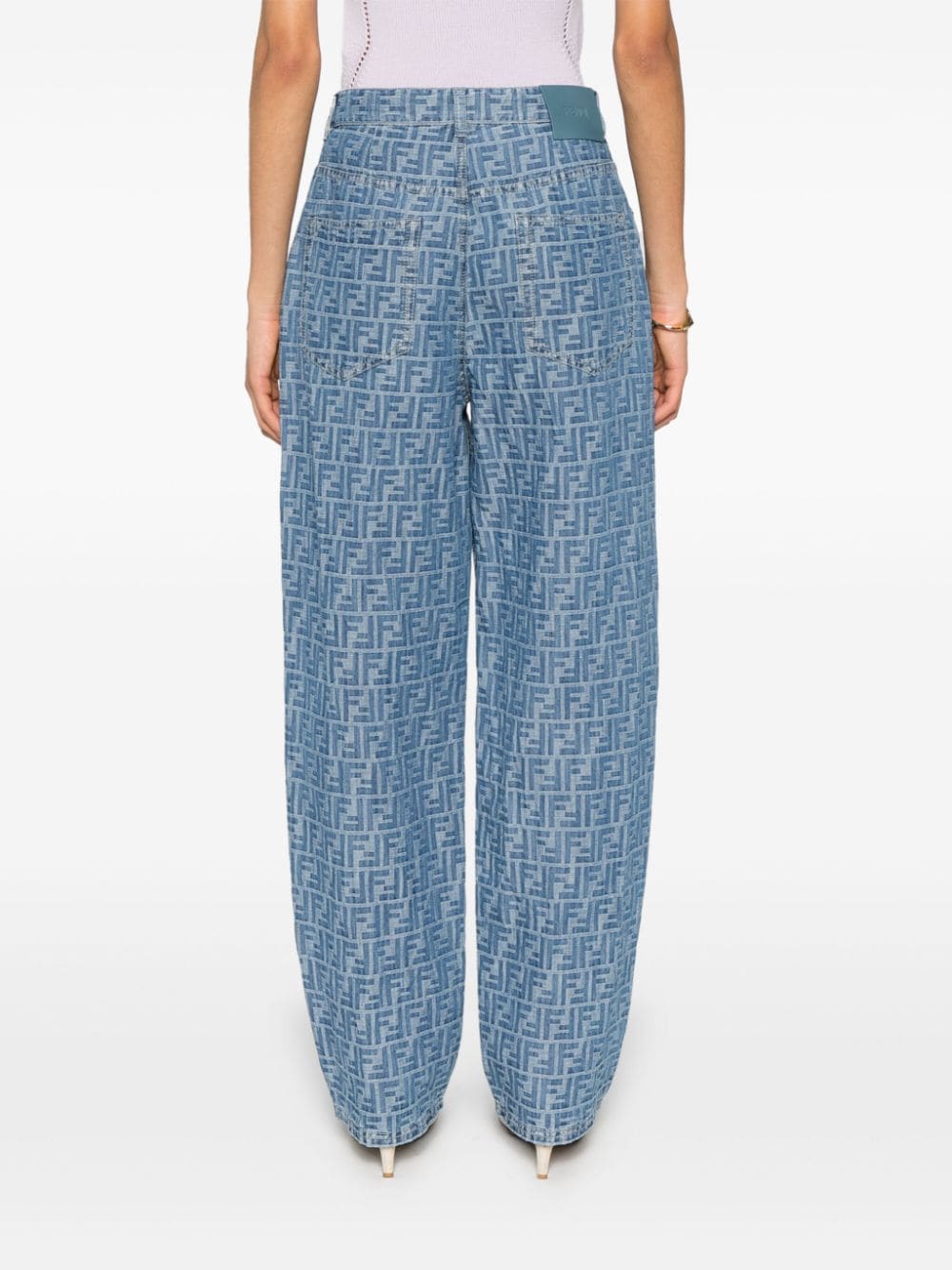 FENDI FENDI- Ff Chambray Cotton Jeans