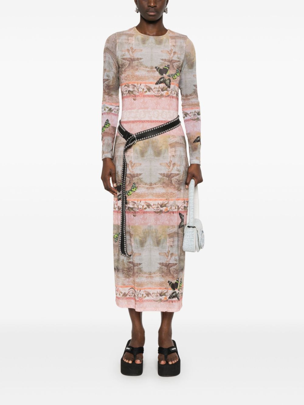  ALICE+OLIVIA- Printed Silk Dress