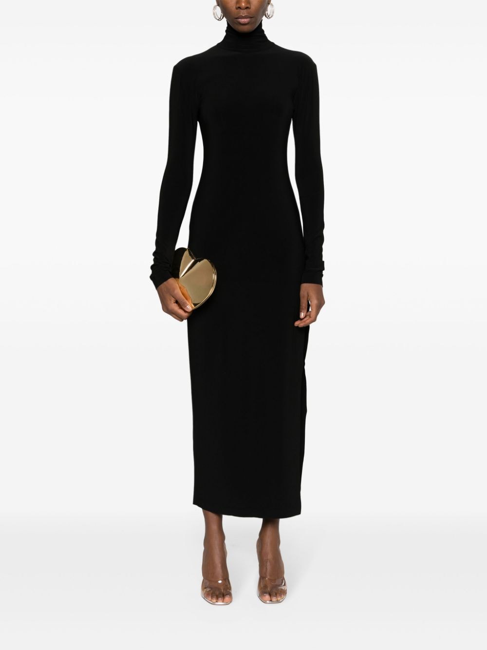 Norma Kamali NORMA KAMALI- Side Slits Turtleneck Midi Dress