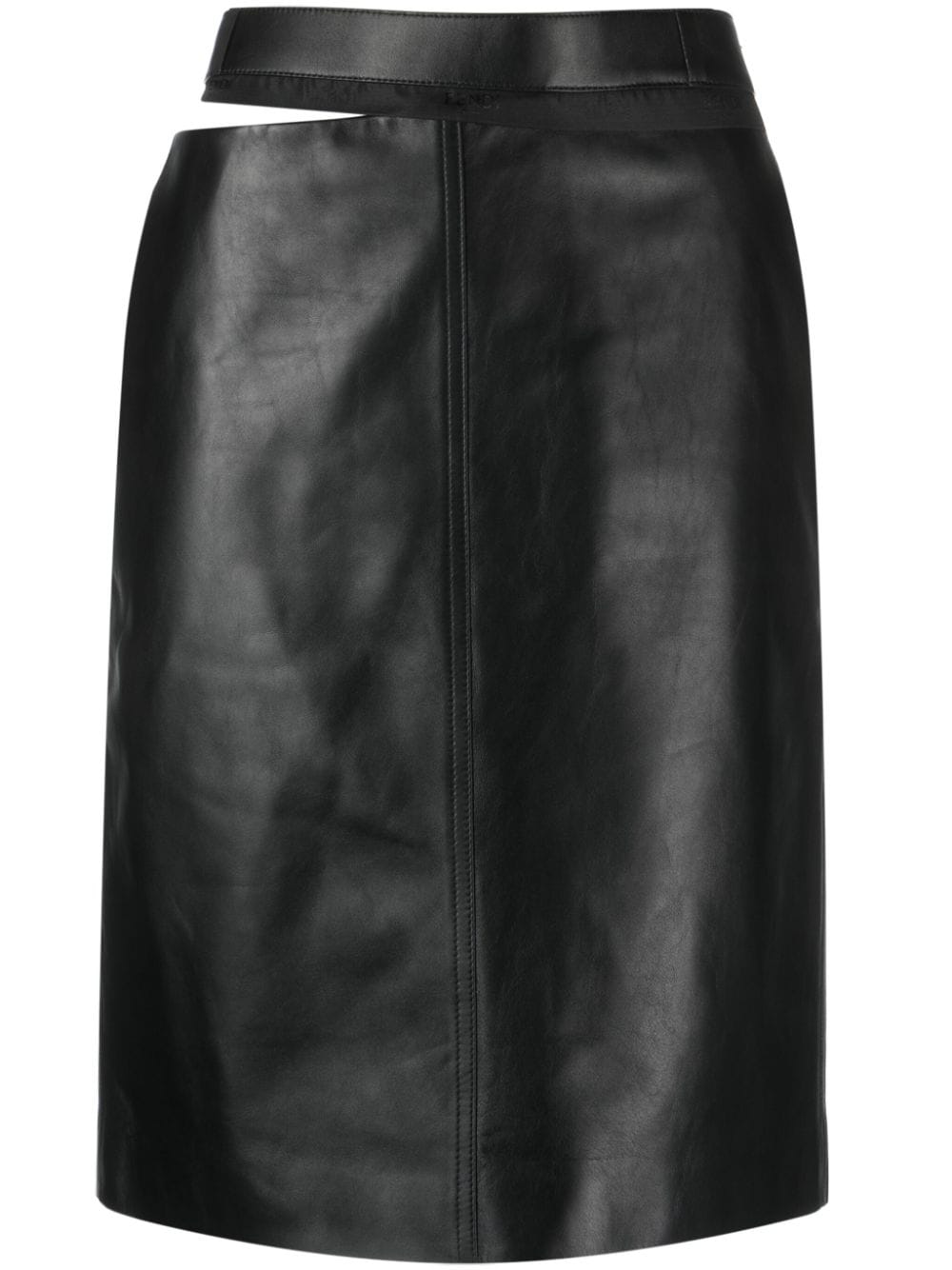 FENDI FENDI- Leather Midi Skirt