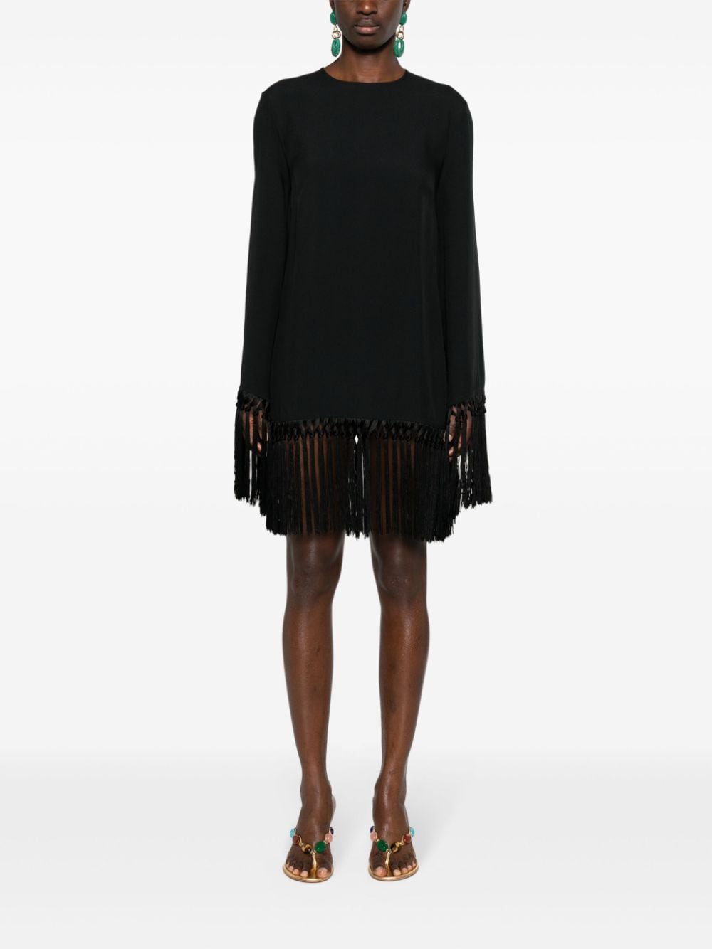 Taller Marmo TALLER MARMO- Claudia Fringed Crêpe Mini Dress