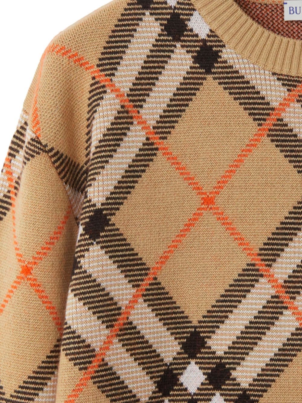 Burberry BURBERRY- Check Wool Crewneck Jumper