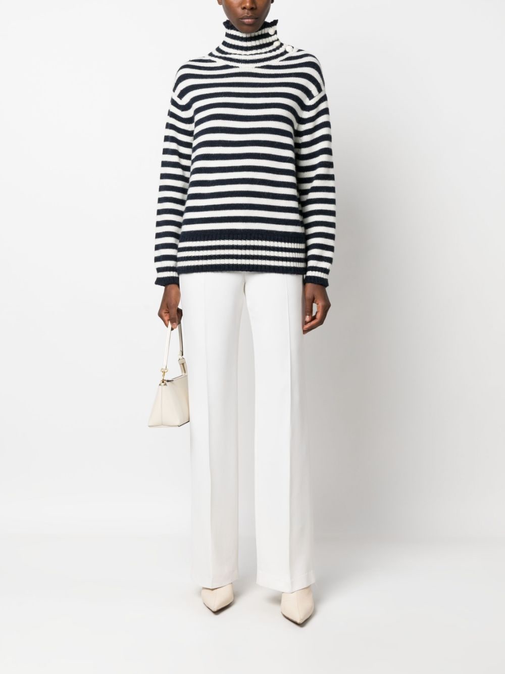 Alysi ALYSI- Striped Turtleneck Sweater