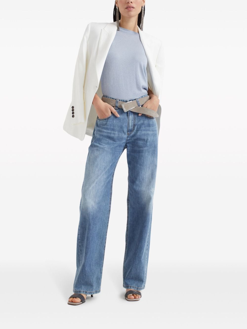 Brunello Cucinelli BRUNELLO CUCINELLI- High-waisted Cotton Jeans