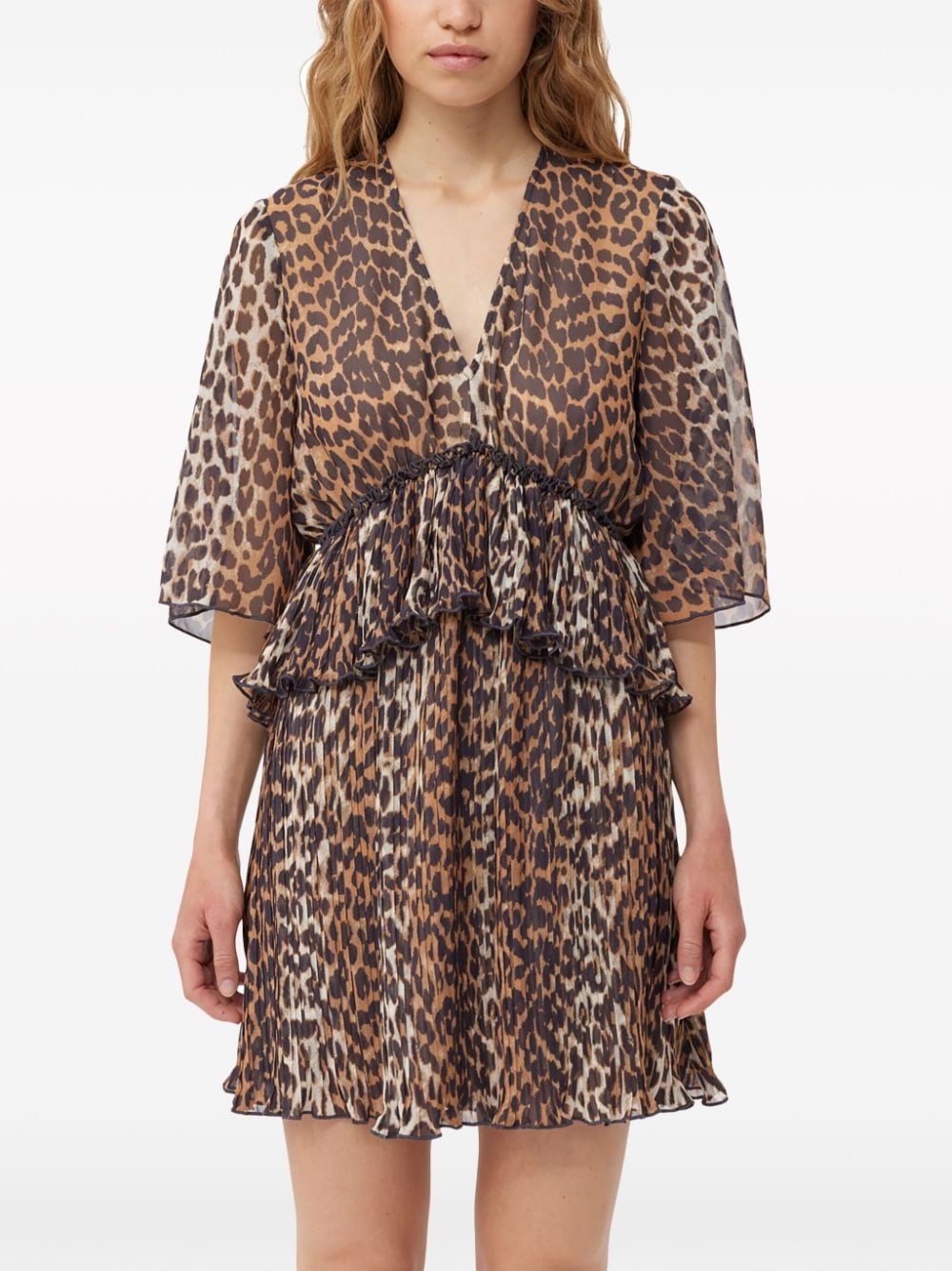 Ganni GANNI- Leopard Print Mini Dress