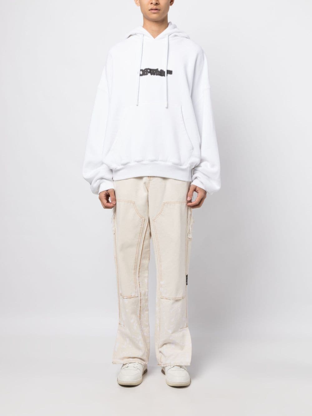 OFF-WHITE OFF-WHITE- Logo Cotton Hoodie