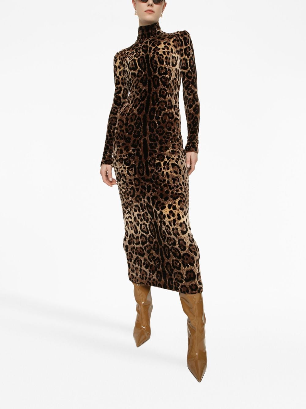 Dolce & Gabbana DOLCE & GABBANA- Leopard Print Chenille Long Dress