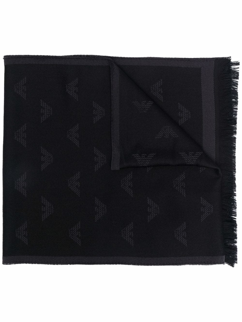 Emporio Armani EMPORIO ARMANI- Allover Logo Wool Scarf