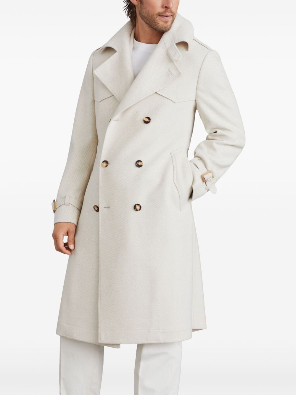 Brunello Cucinelli BRUNELLO CUCINELLI- Cashmere And Wool Trench Coat