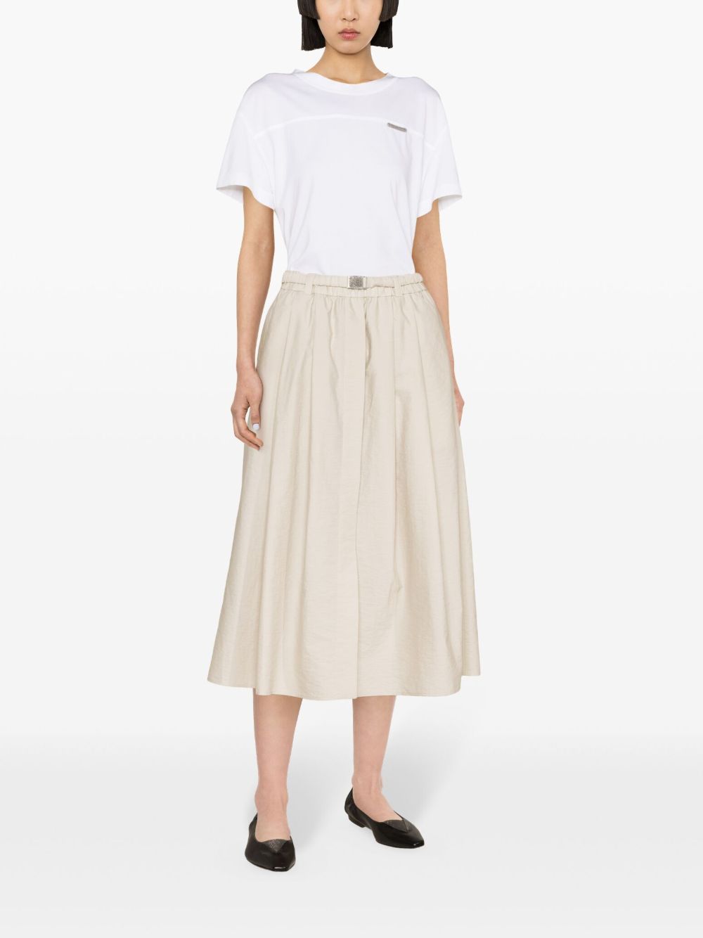 Brunello Cucinelli BRUNELLO CUCINELLI- Cotton Blend Midi Skirt