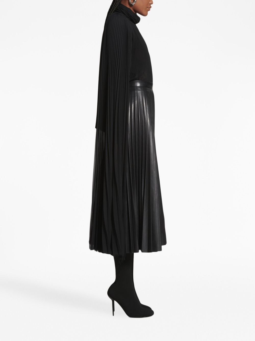 Balenciaga BALENCIAGA- Leather Pleated Skirt