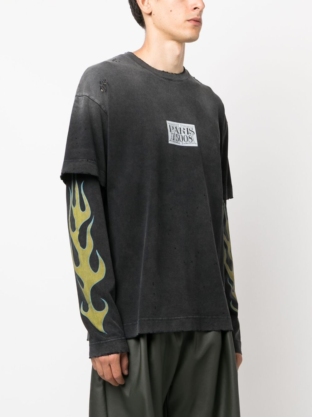 Givenchy GIVENCHY- Logo Double-layer Cotton T-shirt